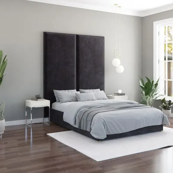 Wall Panel Headboard Dual Mount - Ebony, Velvet