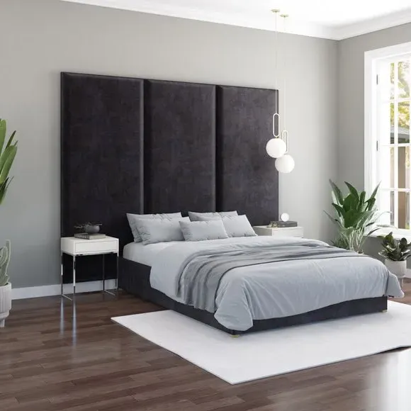 Wall Panel Headboard Dual Mount - Ebony, Velvet