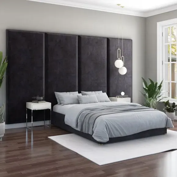 Wall Panel Headboard Dual Mount - Ebony, Velvet