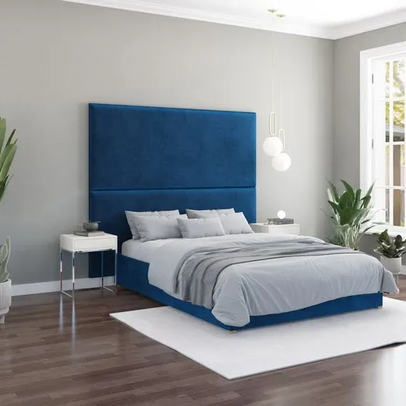Wall Panel Headboard Dual Mount - Navy, Velvet