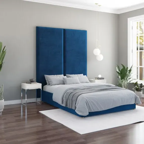 Wall Panel Headboard Dual Mount - Navy, Velvet