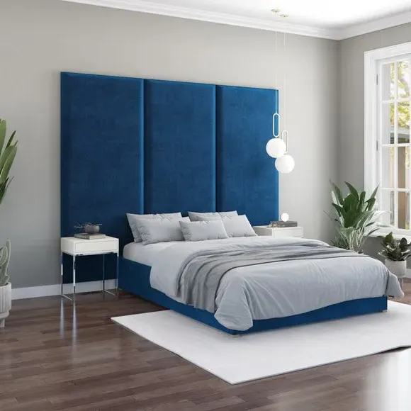 Wall Panel Headboard Dual Mount - Navy, Velvet