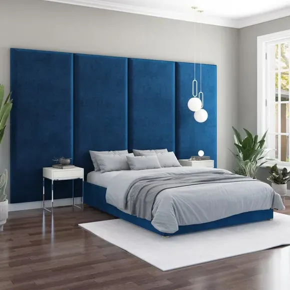 Wall Panel Headboard Dual Mount - Navy, Velvet