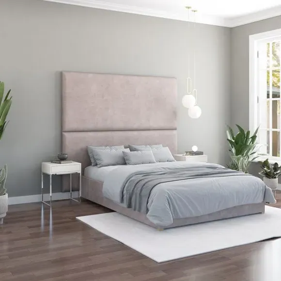 Wall Panel Headboard Dual Mount - Silver, Velvet