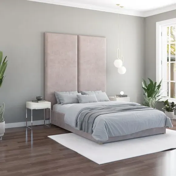 Wall Panel Headboard Dual Mount - Silver, Velvet