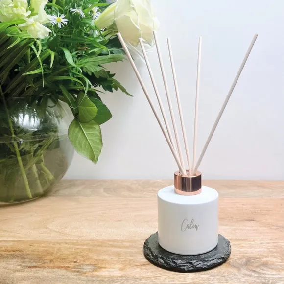 120ml Reed Diffuser with Engraving - White Glass image