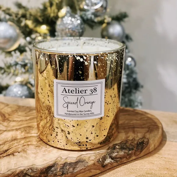 3-Wick Candle Spiced Orange - Gold, Soy Wax image