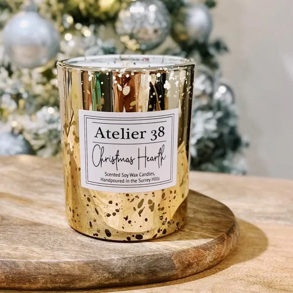 Christmas Hearth Scented Candle - Gold, Soy Wax image