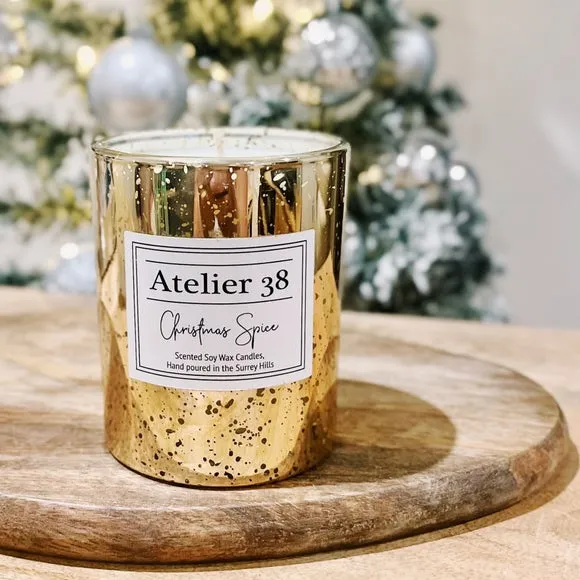 Christmas Spice Candle - Gold, Glass image