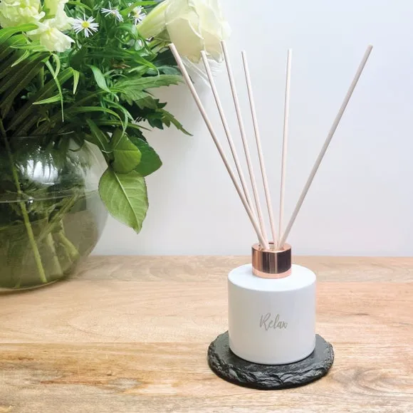 Engraved Reed Diffuser - White, Glass image