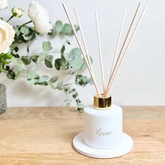 Engraved Reed Diffuser with Cap - White, Glass image