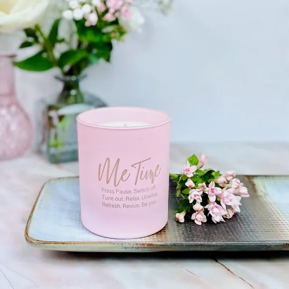Engraved Scented Candle Me Time - Orange, Soy Wax image