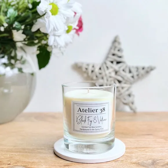 Medium Candle Black Fig & Vetiver - Clear Glass