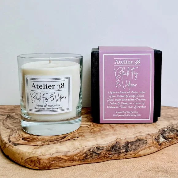 Medium Candle Black Fig & Vetiver - Clear Glass