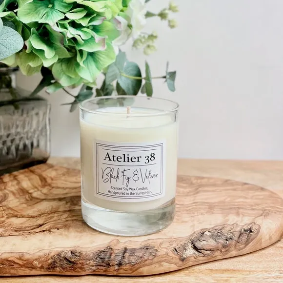 Medium Candle Black Fig & Vetiver - Clear Glass image