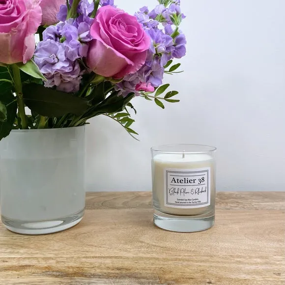 Medium Candle Black Plum & Rhubarb - Clear Glass image