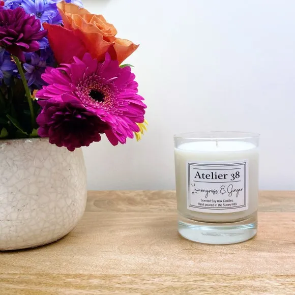 Medium Candle Lemongrass & Ginger - Clear Glass image