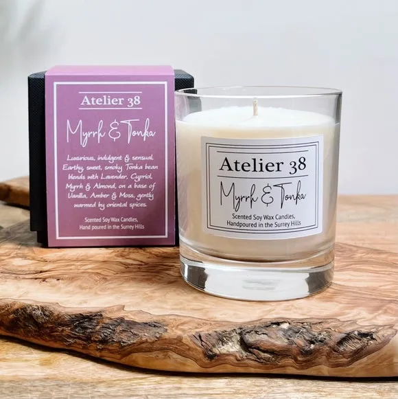 Medium Candle Myrrh & Tonka - Clear Glass