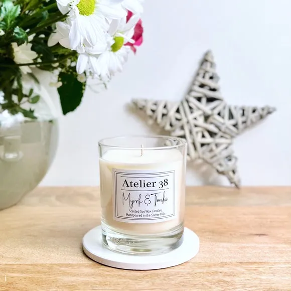 Medium Candle Myrrh & Tonka - Clear Glass