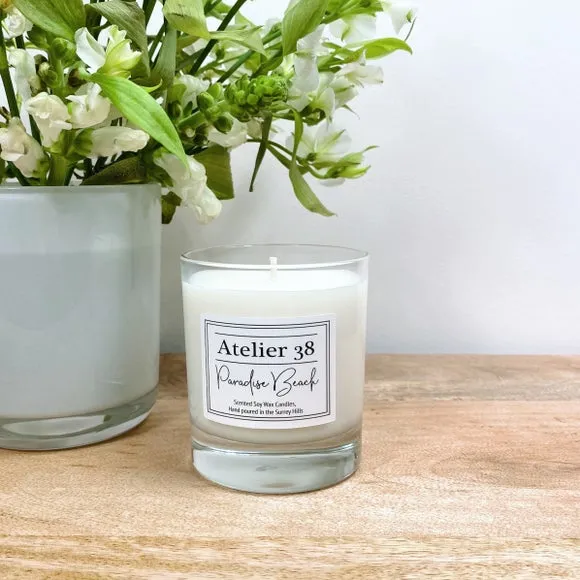 Medium Candle Paradise Beach - Clear, Glass image