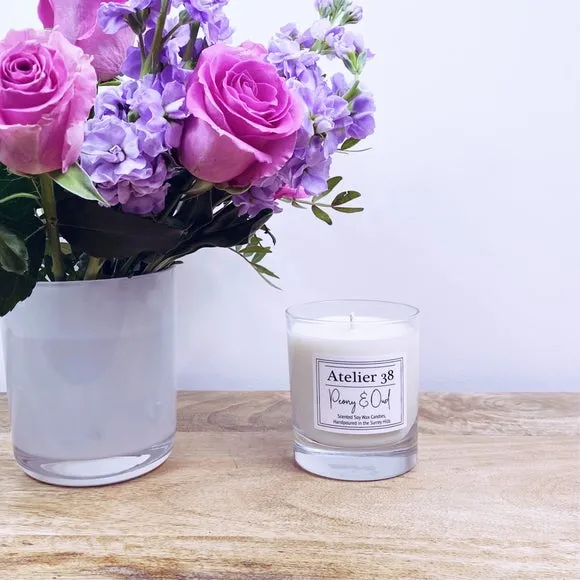 Medium Candle Peony & Oud - Clear, Glass image