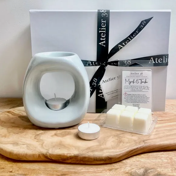 Oval Wax Burner Gift Set - Grey, Soy Wax image