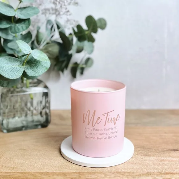 Scented Soy Candle with Engraving - Pink
