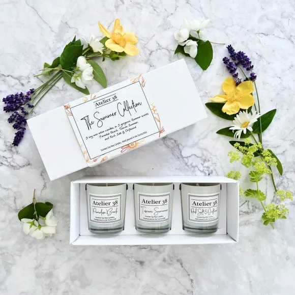 Set of 3 Summer Votive Candles Gift Set - White image