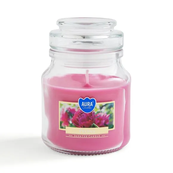 Peony Scented Jar Candle - Pink Wax