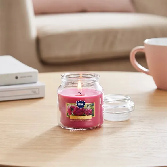 Peony Scented Jar Candle - Pink Wax image
