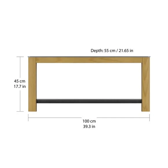 Curved Coffee Table with Shelf - Black, Oak