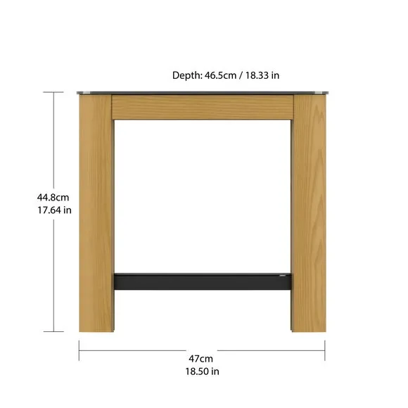 Curved Side Table with Shelf - Oak, Wood