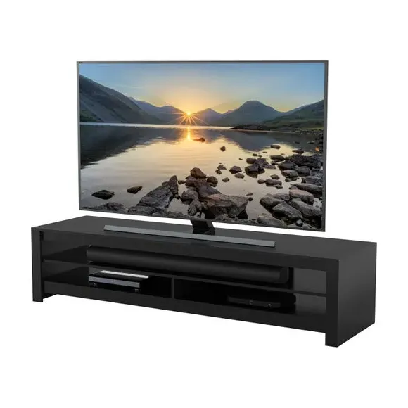 Extra Wide TV Stand with Cable Management - Black