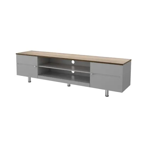 Extra Wide TV Stand with Storage - Grey, Wood