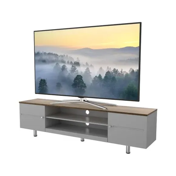 Extra Wide TV Stand with Storage - Grey, Wood