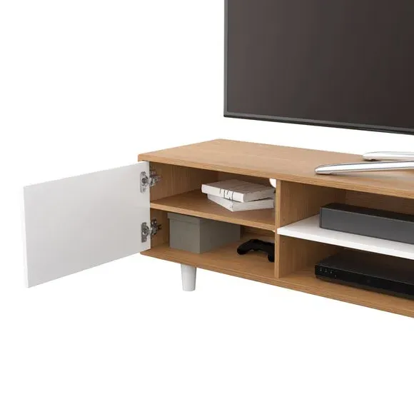 Extra Wide TV Stand with Storage - White, Wood