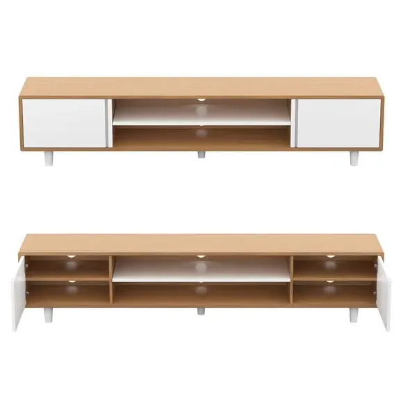 Extra Wide TV Stand with Storage - White, Wood