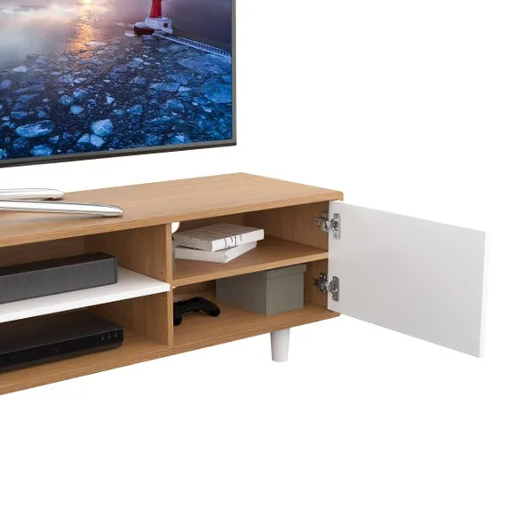 Extra Wide TV Stand with Storage - White, Wood