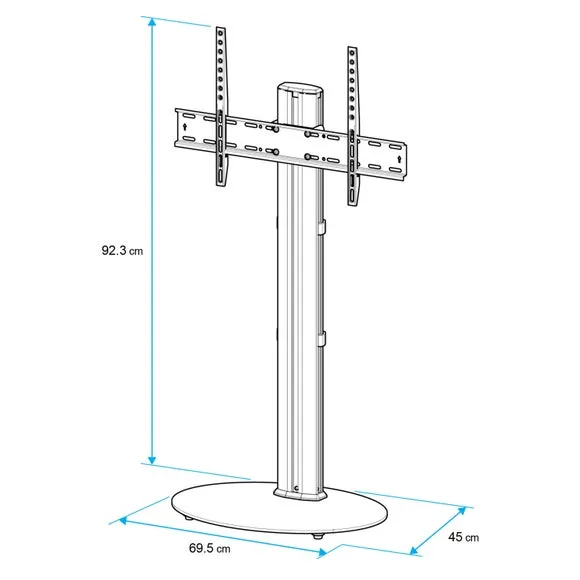 Pedestal TV Stand for 55" TVs - Silver