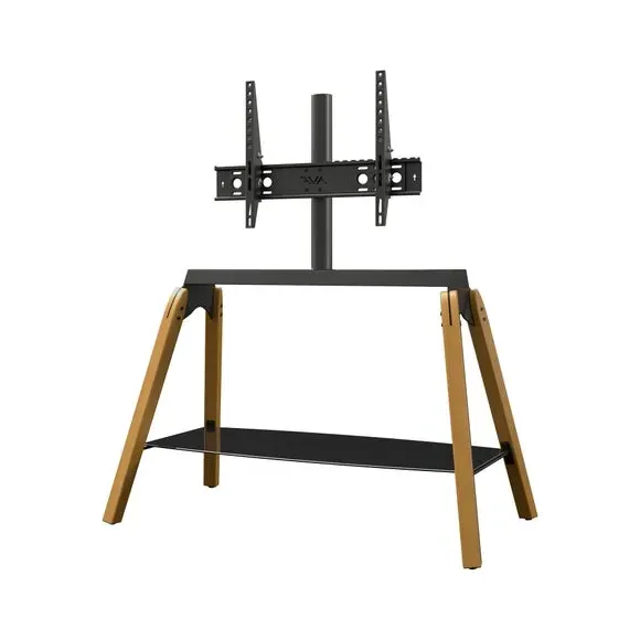 Quad TV Stand with Height Adjustment - Light Wood