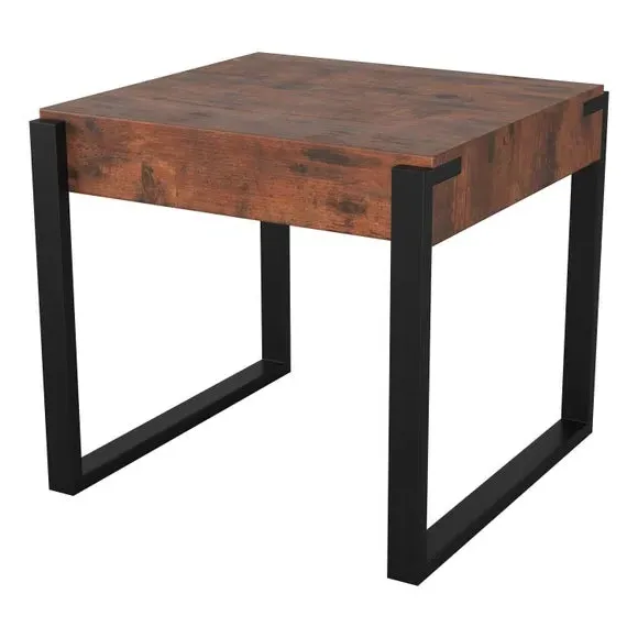 Side Table with Adjustable Feet - Dark Wood