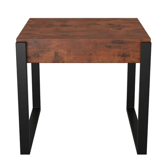 Side Table with Adjustable Feet - Dark Wood