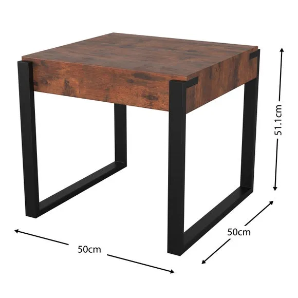 Side Table with Adjustable Feet - Dark Wood