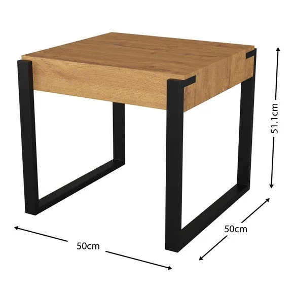 Side Table with Adjustable Feet - Light Wood