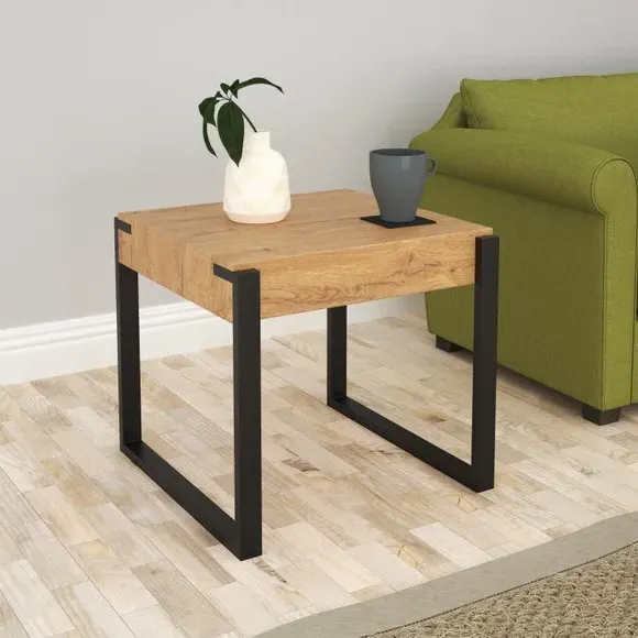 Side Table with Adjustable Feet - Light Wood