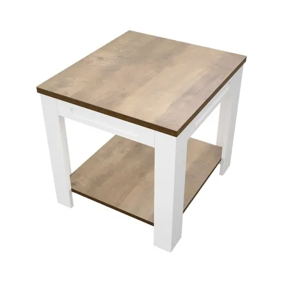 Side Table with Storage - White, Wood