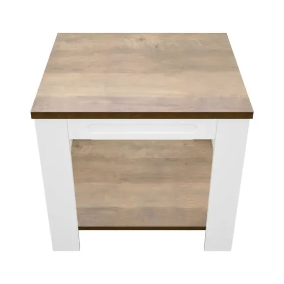 Side Table with Storage - White, Wood