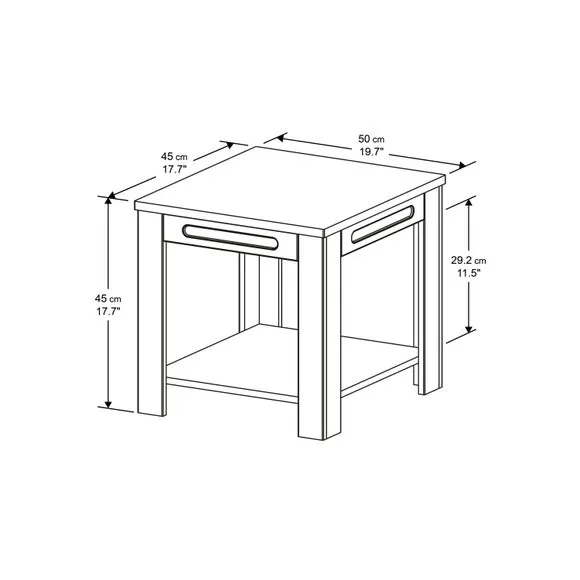 Side Table with Storage - White, Wood