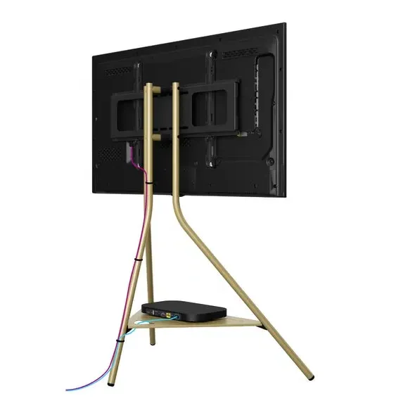 Tripod TV Stand with Swivel - Gold, Metal