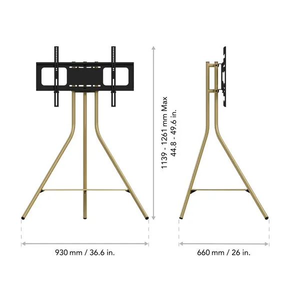 Tripod TV Stand with Swivel - Gold, Metal